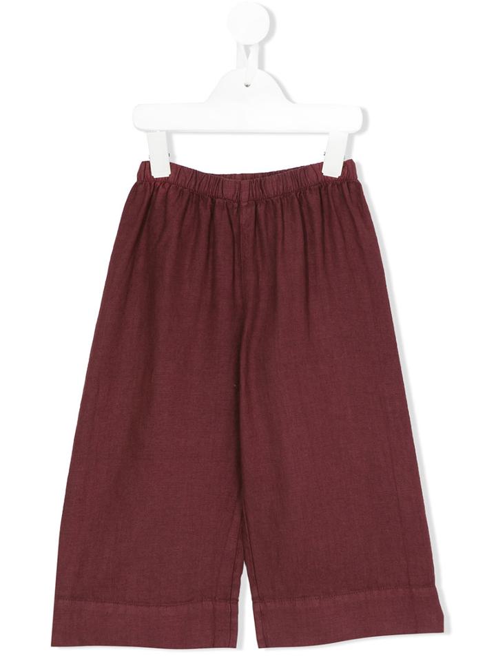 Il Gufo - Wide Leg Trousers - Kids - Linen/flax - 12 Yrs, Pink/purple
