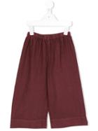 Il Gufo - Wide Leg Trousers - Kids - Linen/flax - 12 Yrs, Pink/purple