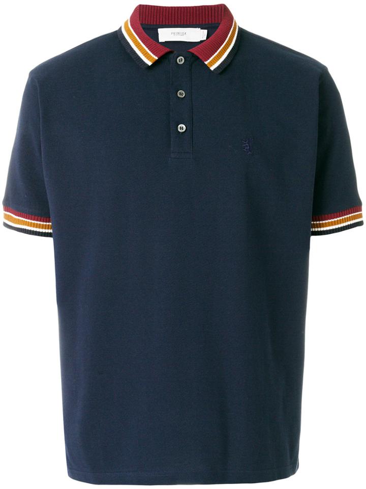 Pringle Of Scotland Knitted Trim Polo Shirt - Blue