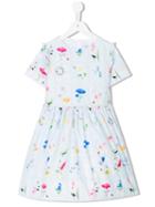 Simonetta - Floral Print Dress - Kids - Cotton/polyester - 6 Yrs, Blue