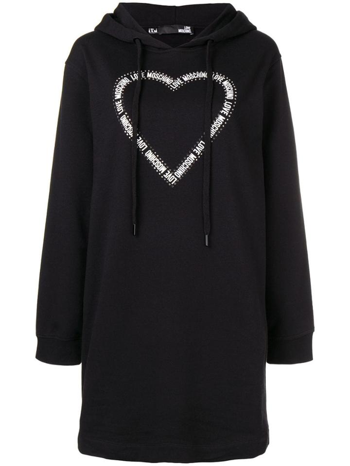 Love Moschino Heart Print Sweater Dress - Black