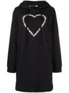 Love Moschino Heart Print Sweater Dress - Black