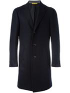 Canali Classic Overcoat, Men's, Size: 54, Blue, Cupro/wool