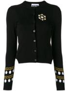 Moschino Pearl And Chain Intarsia Cardigan - Black