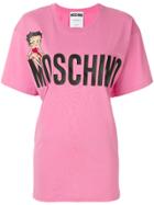 Moschino Oversized Betty Boop Logo T-shirt - Pink & Purple