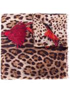 Dolce & Gabbana Bengal Cat Print Scarf, Women's, Brown, Modal/cashmere