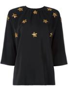 Dolce & Gabbana Sequinned Star Blouse, Women's, Size: 40, Black, Silk