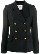 Moschino Pre-owned Virgin Wool Double-breasted Blazer - Black