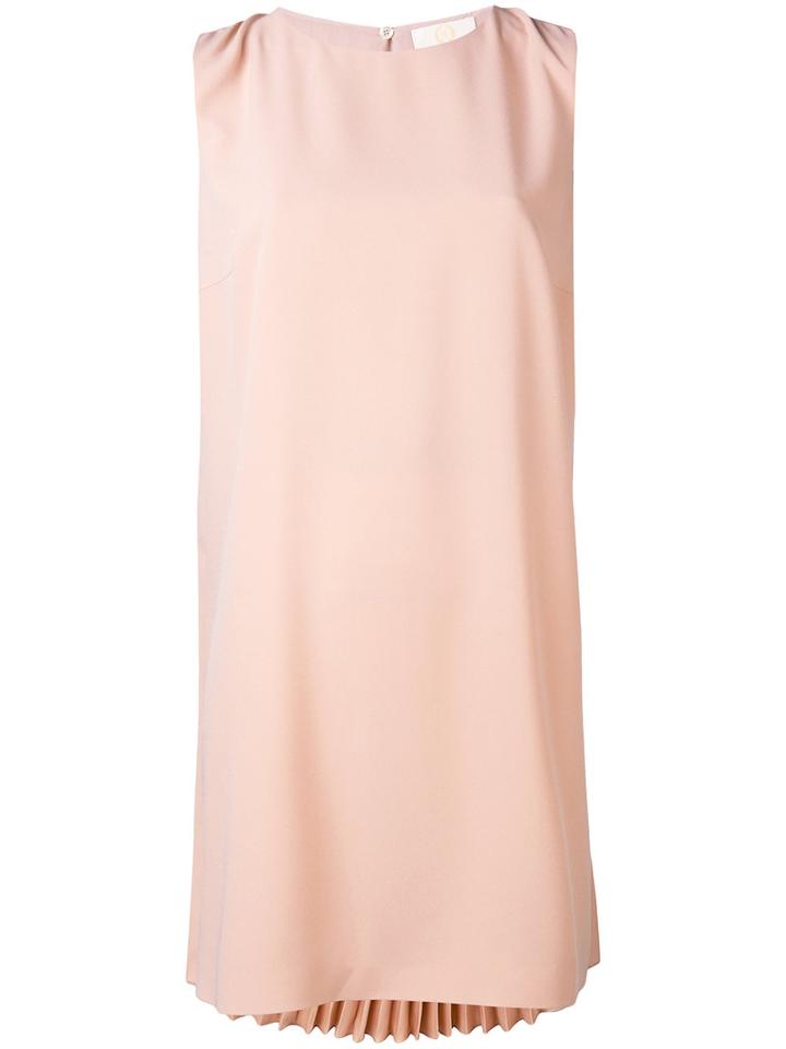 Sara Battaglia - Pleated Shift Dress - Women - Polyester - 42, Pink/purple, Polyester