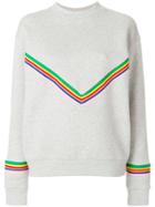 Être Cécile Chevron Rainbow Stripe Sweatshirt - Grey