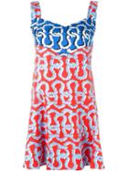Kenzo Curvy Lines Print Dress, Women's, Size: 36, Blue, Polyester/silk