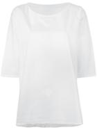 Labo Art Cropped-sleeve Jersey Top - White