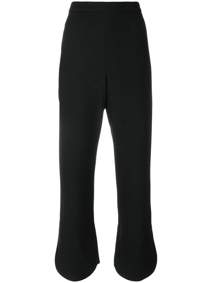 Prada Cropped Flared Trousers - Black