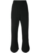 Prada Cropped Flared Trousers - Black