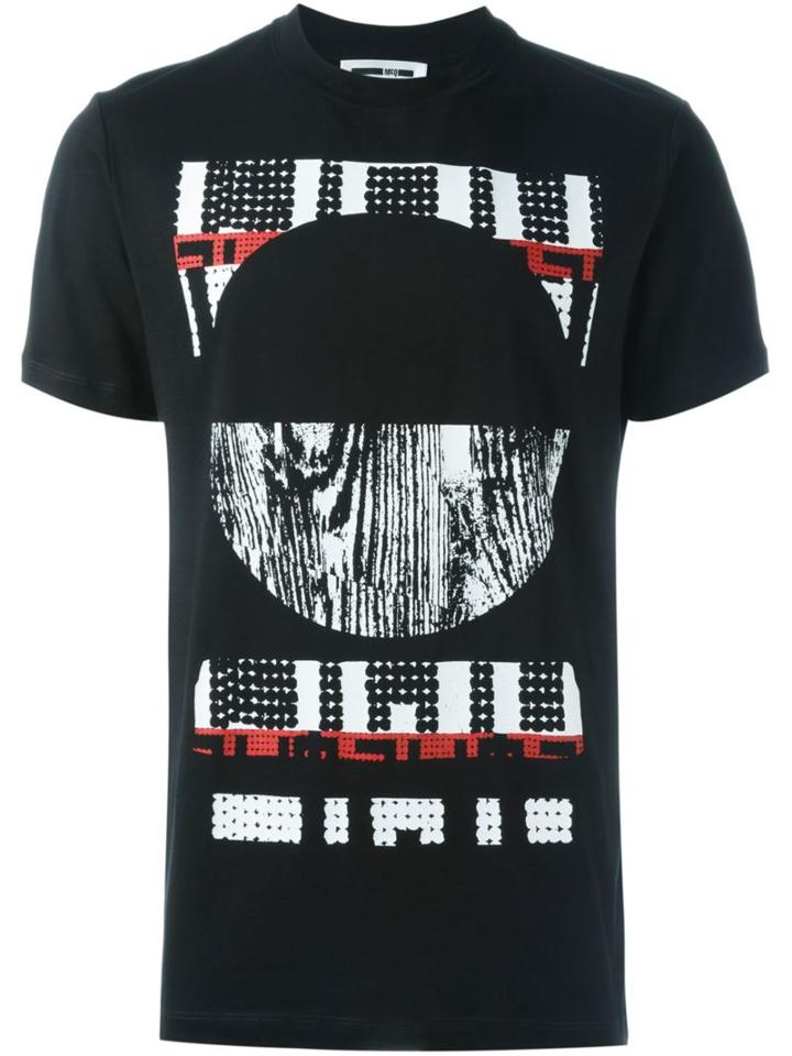 Mcq Alexander Mcqueen Tribal Print T-shirt, Men's, Size: L, Black, Cotton