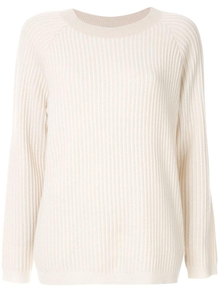 Theory Oversized Ribbed Jumper - White