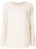 Theory Oversized Ribbed Jumper - White