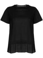 Emporio Armani Layered Pleated T-shirt - Black