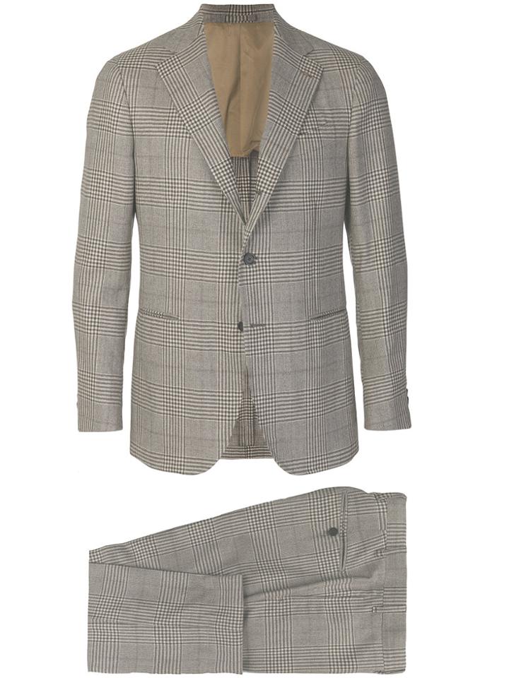 Lardini Checked Blazer - Nude & Neutrals