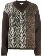 Pierre-louis Mascia Animal Print Knitted Jumper - Brown