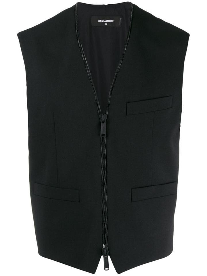 Dsquared2 Zip Front Gilet - Black
