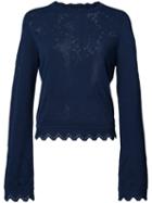 Derek Lam 10 Crosby - Cut-out Detail Jumper - Women - Cotton - M, Blue, Cotton