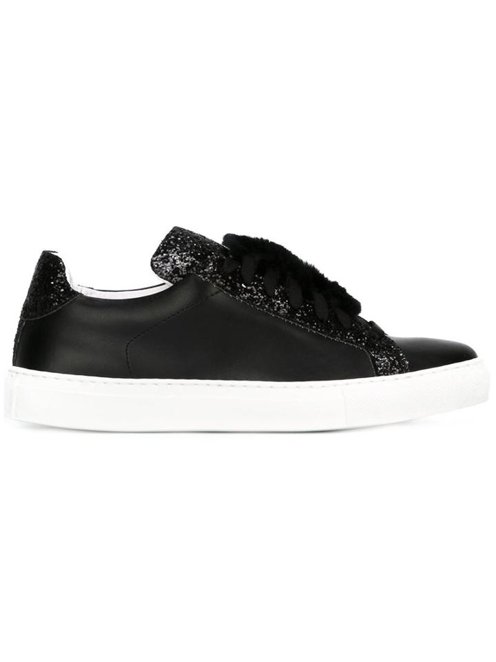 Joshua Sanders Glitter And Fur Detail Sneakers