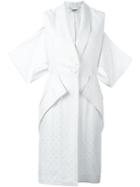 Givenchy - Cold Shoulder Coat - Women - Silk/spandex/elastane/acetate/viscose - 38, White, Silk/spandex/elastane/acetate/viscose