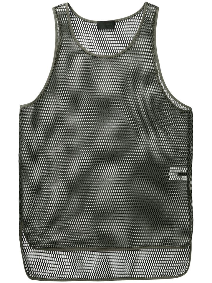 Les Hommes - Net Tank Top - Men - Polyester - M, Green, Polyester