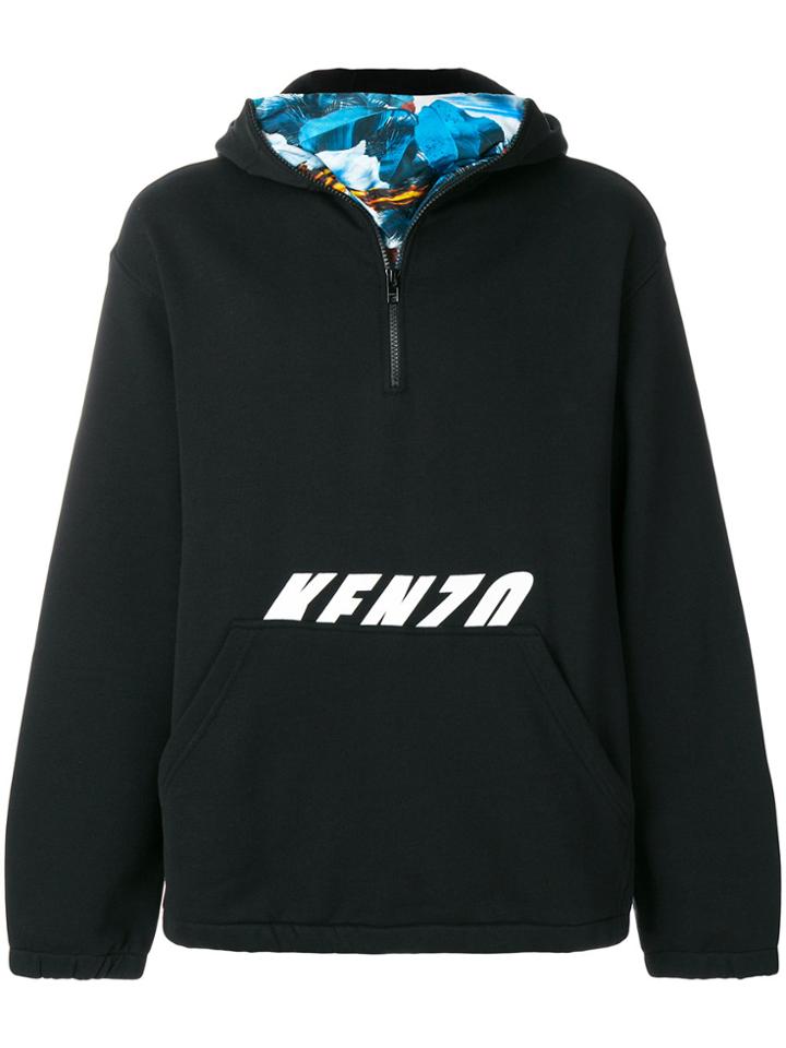 Kenzo Zip Neck Hoodie - Black