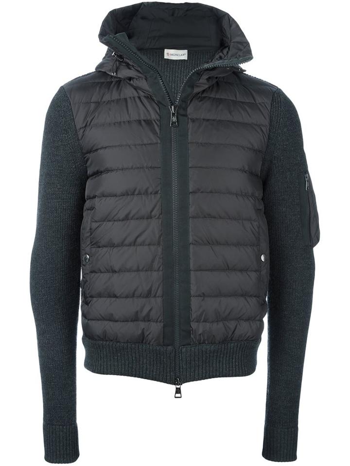 Moncler 'maglione' Jacket, Men's, Size: Large, Grey, Acrylic/polyamide/goose Down