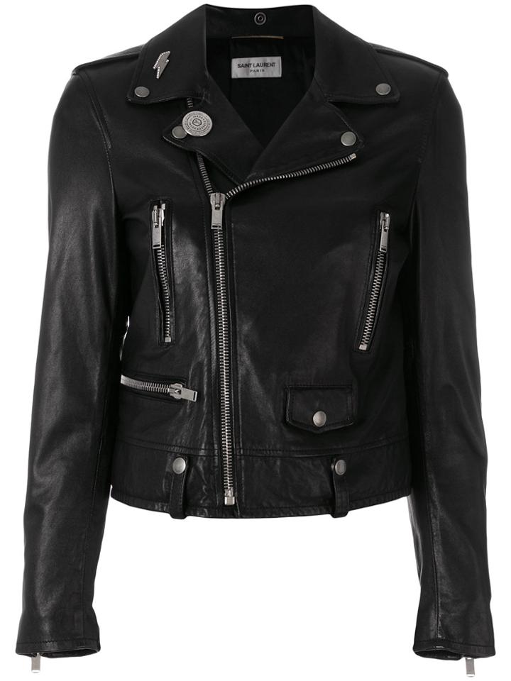 Saint Laurent Cropped Padded Jacket - Black