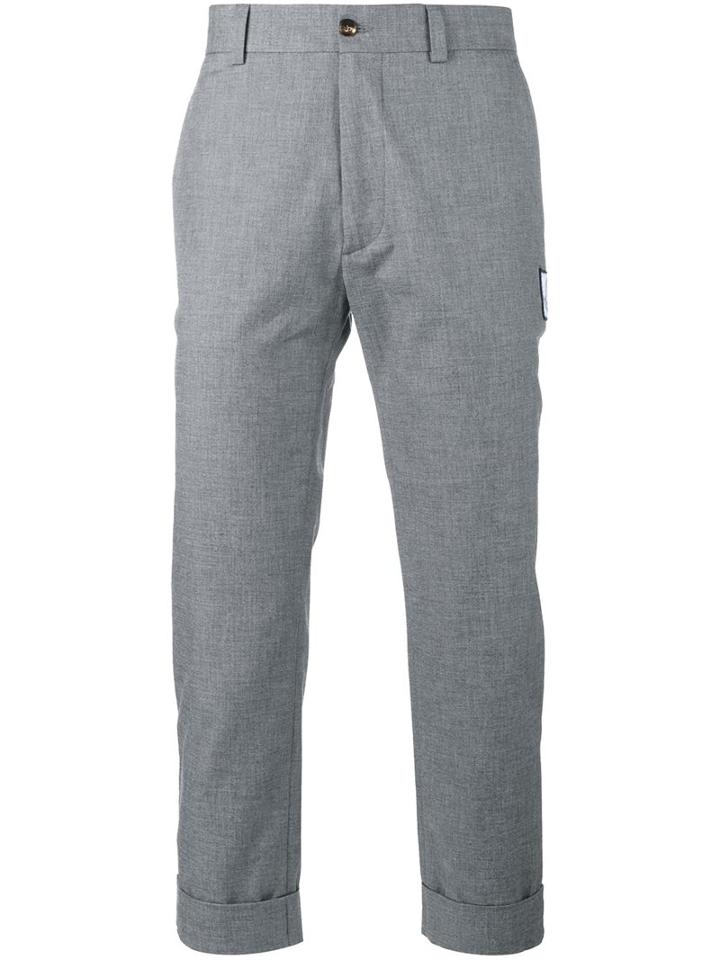 Moncler Gamme Bleu Cropped Trousers, Men's, Size: 3, Grey, Cotton/cupro