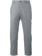Moncler Gamme Bleu Cropped Trousers, Men's, Size: 3, Grey, Cotton/cupro