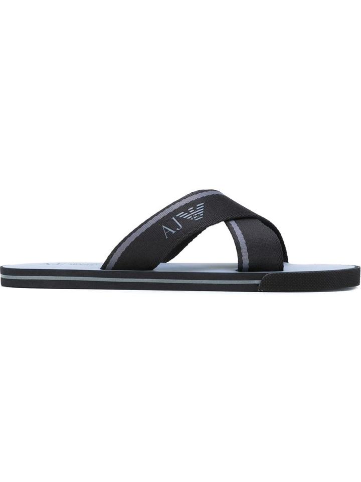 Armani Jeans Crisscross Sliders