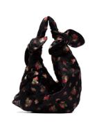 Simone Rocha Double Bow Floral Jacquard Shoulder Bag - Black