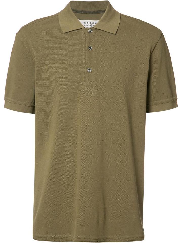 Maison Margiela Short Sleeve Polo Shirt, Men's, Size: 50, Green, Cotton