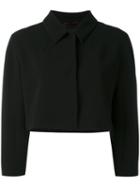 Cropped Boxy Jacket - Women - Polyester/acetate/triacetate - 46, Black, Polyester/acetate/triacetate, Max Mara Studio