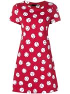 Love Moschino Baseball Print Dress - Red