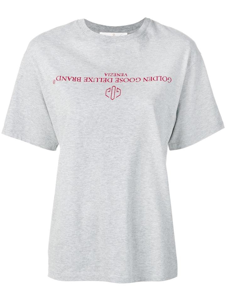 Golden Goose Deluxe Brand Upside-down Logo T-shirt - Grey