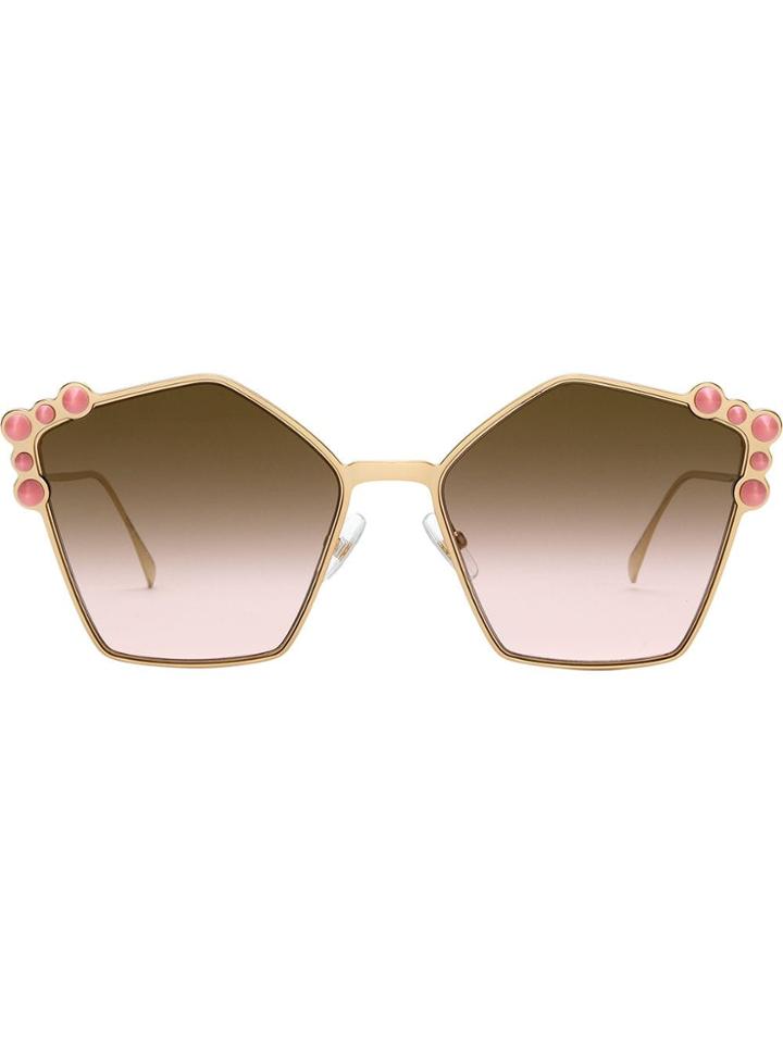 Fendi Eyewear Studded Pentagonal Sunglasses - Pink