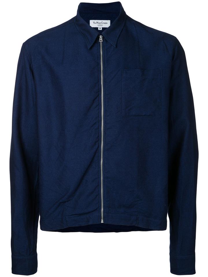 Ymc - 'bowie' Shell Jacket - Men - Tencel - L, Blue, Tencel