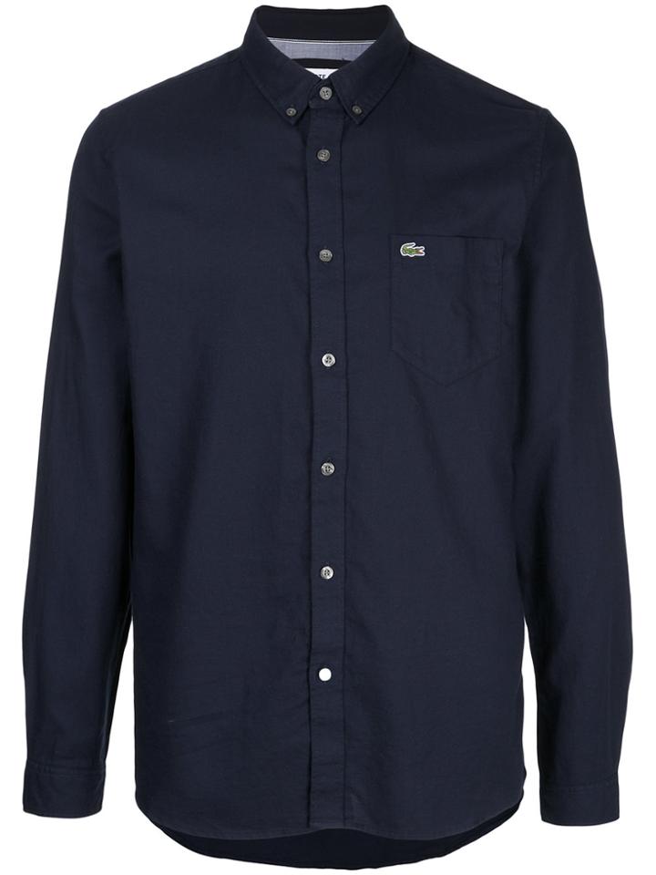 Lacoste Logo Patch Button-down Shirt - Blue