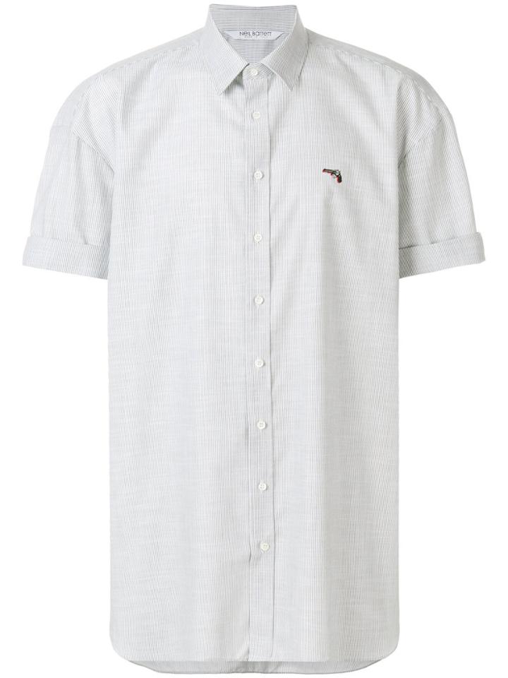 Neil Barrett Oversized Embroidered Gun Shirt - White
