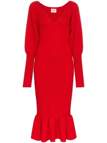 Khaite Khaite Ina Drs Knt Pff Slv - Red