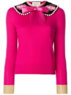 Gucci Peter Pan Collar Cashmere Sweater - Pink & Purple