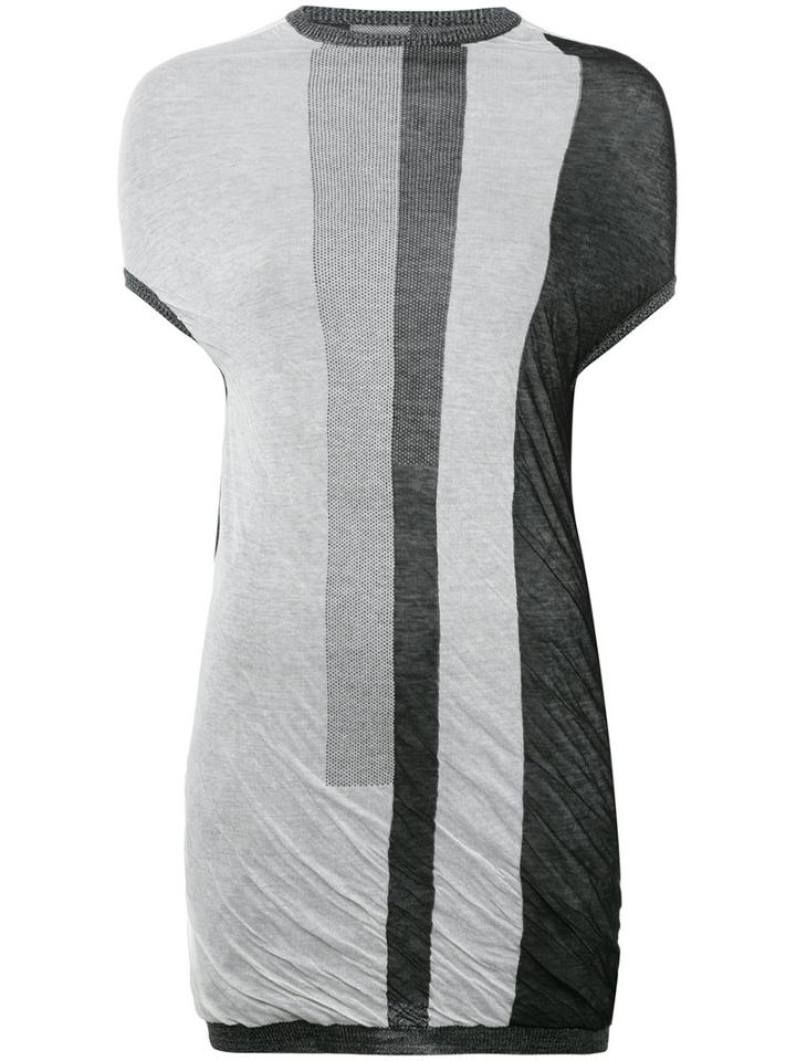 Rick Owens - Striped Longline Top - Women - Cotton - M, Women's, Grey, Cotton