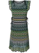 M Missoni Ruffle Trim Knit Dress - Black