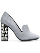 Luis Onofre Embellished Heel Pumps - Grey