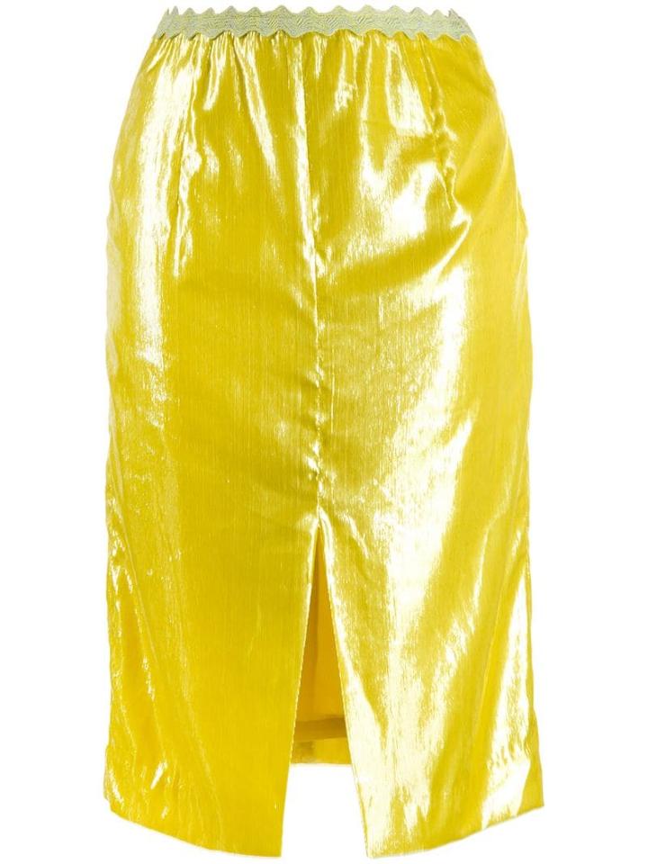 Sjyp Shiny Pencil Skirt - Yellow